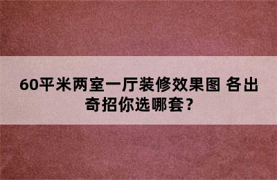 60平米两室一厅装修效果图 各出奇招你选哪套？